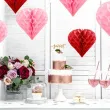 dekoracja honeycomb serce partydeco rozowe jasne 20 cm