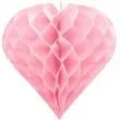 dekoracja honeycomb serce partydeco rozowe jasne 30 cm
