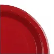 dekoracja jednorazowa zastawa stolowa talerzyki papierowe monokolor czerwone ciemne 23 cm x6