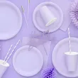 dekoracja jednorazowa zastawa stolowa talerzyki papierowe monokolor lawendowe 18 cm 6 szt
