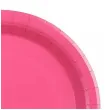 dekoracja jednorazowa zastawa stolowa talerzyki papierowe monokolor rozowe ciemne 18 cm x6