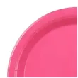 dekoracja jednorazowa zastawa stolowa talerzyki papierowe monokolor rozowe ciemne 23 cm x6
