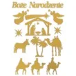 dekoracja kartonowa boze narodzenie zloty 1 kompl