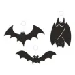 dekoracja kartonowa nietoperze czarna 10 cm 6 szt
