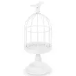 dekoracja klatka z ptaszkiem biala partydeco 27 5 cm