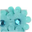 dekoracja kwiaty z cyrkoniami turkusowy 33 mm 20 szt