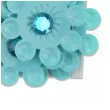 dekoracja kwiaty z cyrkoniami turkusowy 33 mm 20 szt