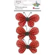 dekoracja motyle papierowe w grochy czerwone titanum 4 5 cm 3 szt