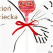 dekoracja motylek na lizak dzien dziecka biala 14 cm