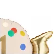 dekoracja na 1 urodziny roczek balon foliowy cukierek do girland kremowo zloty 30 shp