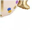 dekoracja na 1 urodziny roczek balon foliowy cukierek do girland kremowo zloty 30 shp
