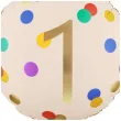 dekoracja na 1 urodziny roczek balon foliowy cukierek do girland kremowo zloty 30 shp