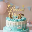 dekoracja na 1 urodziny roczek chlopca dziewczynki topper na tort personalizacja imie zloty