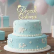 dekoracja na 1 urodziny roczek chlopca dziewczynki topper na tort personalizacja imie zloty