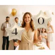 dekoracja na 10 20 30 40 50 60 70 80 90 urodziny balon foliowy gwiazda cyfra 0 kremowy 18 dgt