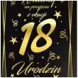 dekoracja na 18 urodziny drewniana tablica powitalna osiemnastka glamour zloto czarna