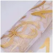 dekoracja na 18 urodziny organza bieznik na stol na 18 urodziny bialy zloty 275 x 28 cm