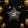 dekoracja na 18 urodziny osiemnastke balon foliowy gwiazda glamour czarny 18 str