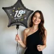 dekoracja na 18 urodziny osiemnastke balon foliowy gwiazda glamour czarny 18 str