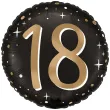 dekoracja na 18 urodziny osiemnastke balon foliowy liczba 18 czarny do girland glamour 18 rnd