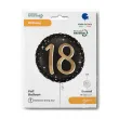 dekoracja na 18 urodziny osiemnastke balon foliowy liczba 18 czarny do girland glamour 18 rnd