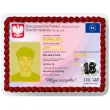 dekoracja na 18 urodziny osiemnastke oplatek na tort dowod osobisty personalizacja zdjecie
