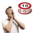 dekoracja na 18 urodziny osiemnastke oplatek na tort traffic birthday zestaw 1 8 szt 20 cm