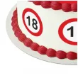 dekoracja na 18 urodziny osiemnastke oplatek na tort traffic birthday zestaw 1 8 szt 20 cm