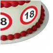 dekoracja na 18 urodziny osiemnastke oplatek na tort traffic birthday zestaw 1 8 szt 20 cm
