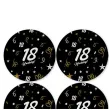 dekoracja na 18 urodziny osiemnastke papierowe podkladki pod kubki 18 glamour czarne 12 szt