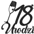 dekoracja na 18 urodziny topper papierowy szampanskie urodziny czarny brokat 15 x 19 cm