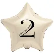 dekoracja na 2 12 20 25 32 42 52 62 72 urodziny balon foliowy gwiazda cyfra 2 kremowy 18 dgt