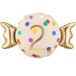 dekoracja na 2 urodziny balon foliowy cukierek do girland kremowo zloty 30 shp