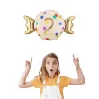 dekoracja na 2 urodziny balon foliowy cukierek do girland kremowo zloty 30 shp