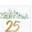 dekoracja na 25 rocznice slubu etykiety na butelke eukaliptus beauty srebrne gody 5 szt
