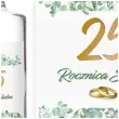 dekoracja na 25 rocznice slubu etykiety na butelke eukaliptus beauty srebrne gody 5 szt