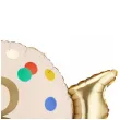 dekoracja na 3 urodziny balon foliowy cukierek do girland kremowo zloty 30 shp