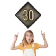 dekoracja na 30 urodziny balon foliowy glamour czarno zloty matowy do girland 20 sqr