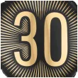 dekoracja na 30 urodziny balon foliowy glamour czarno zloty matowy do girland 20 sqr