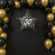 dekoracja na 30 urodziny balon foliowy gwiazda glamour czarny 18 str