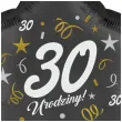 dekoracja na 30 urodziny balon foliowy gwiazda glamour czarny 18 str