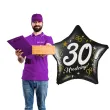 dekoracja na 30 urodziny balon foliowy gwiazda glamour czarny 18 str