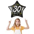 dekoracja na 30 urodziny balon foliowy gwiazda glamour czarny 18 str