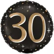 dekoracja na 30 urodziny balon foliowy liczba 30 gwiazdki czarny do girland glamour 18 rnd