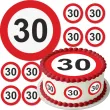 dekoracja na 30 urodziny oplatek na tort traffic birthday zestaw 1 8 szt 20 cm