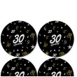 dekoracja na 30 urodziny papierowe podkladki pod kubki 30 glamour czarne 12 szt