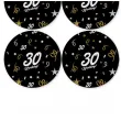 dekoracja na 30 urodziny papierowe podkladki pod kubki 30 glamour czarne 12 szt