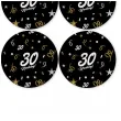 dekoracja na 30 urodziny papierowe podkladki pod kubki 30 glamour czarne 12 szt