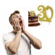 dekoracja na 30 urodziny swieczka na tort liczba 30 zloty partydeco 8 5 cm