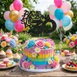 dekoracja na 30 urodziny topper na tort zycie zaczyna sie po 30 czarny brokat 13 x 17 cm